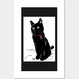 Merlin the Little Black Cat Posters and Art